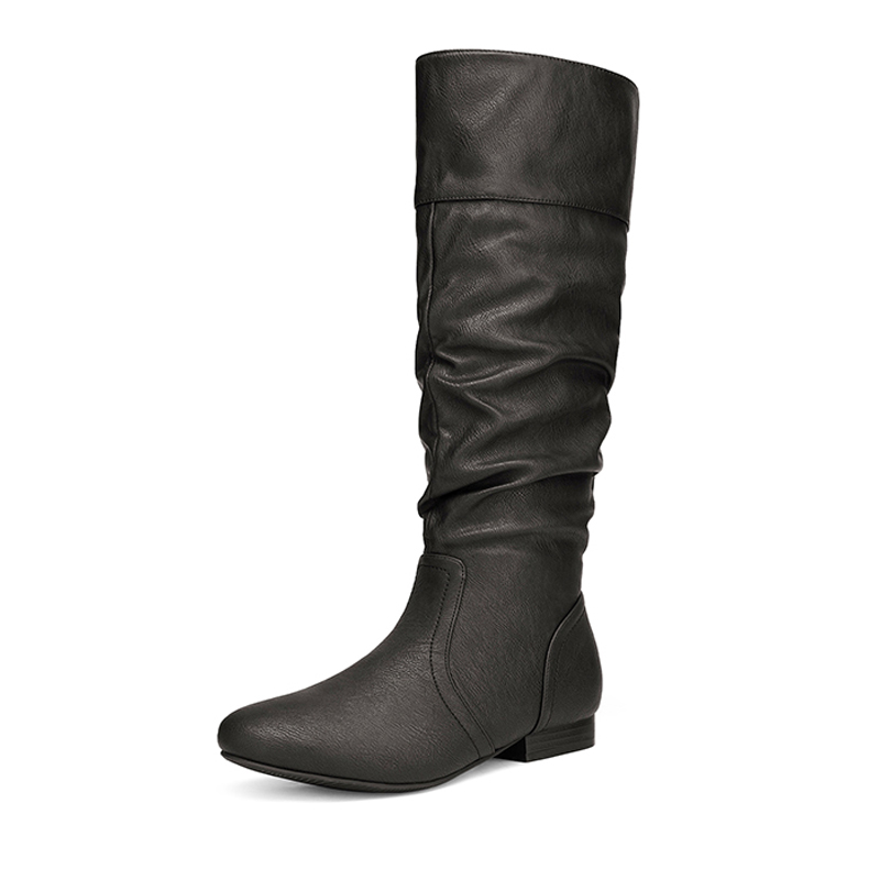 Flat heel wide calf boots clearance